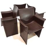 Set of 4 Matteo Grassi Korium dining/conference chairs by Tito Agnoli