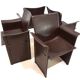 Set of 4 Matteo Grassi Korium dining/conference chairs by Tito Agnoli