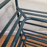 Welded tubular metal corner planter, three-storey, 70 cm