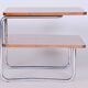 Bauhaus Side Table in Caucasian Walnut and Chrome-Plated Steel, 1930s