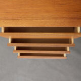 Small Danish teak sideboard with a pull out tray