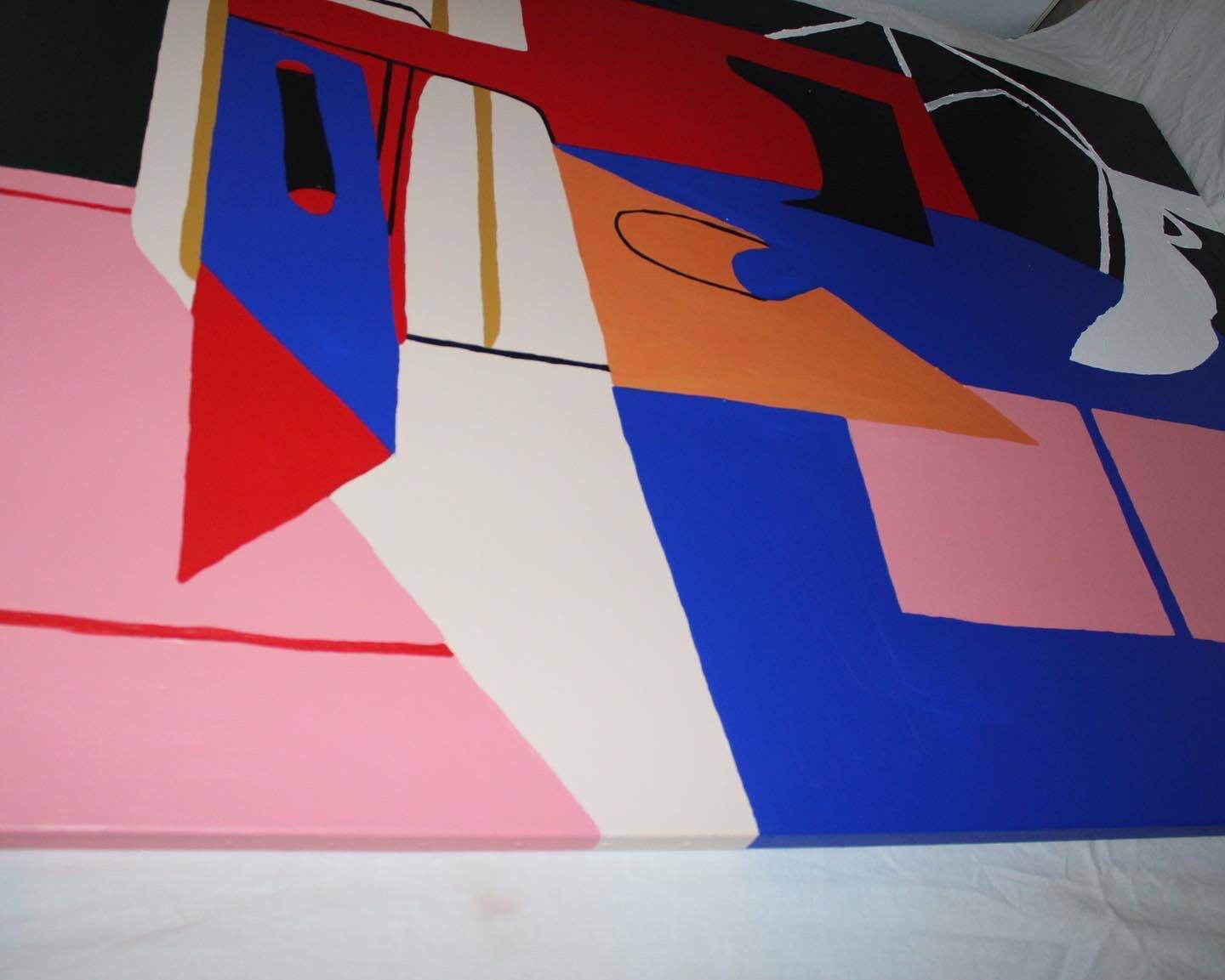 Large original abstract "Blue Chaos" 130x97 cm