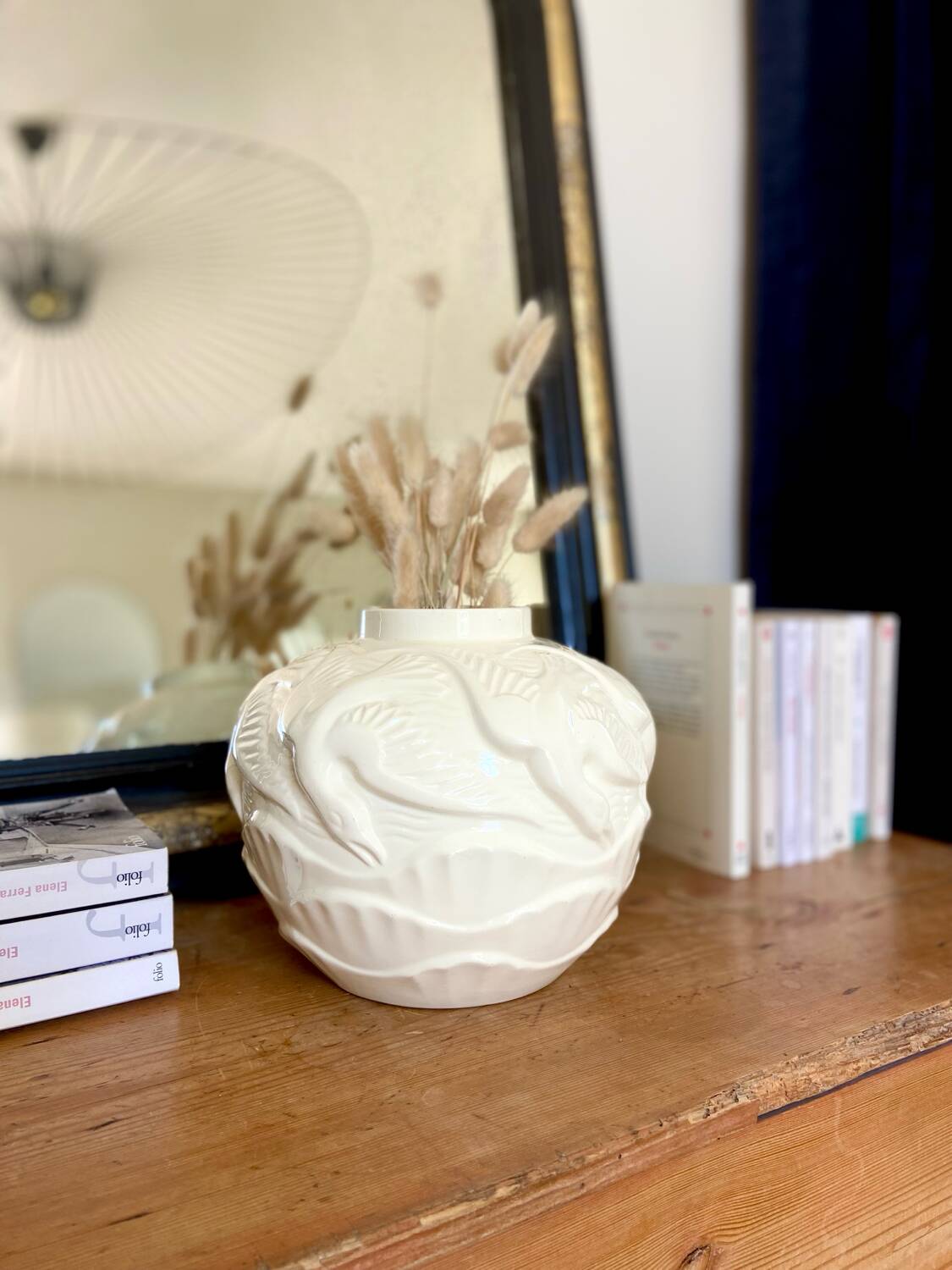 Large earthenware ball vase "Seagulls" - 1970.
