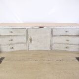 Commode peint en gris gustavien des années 1790