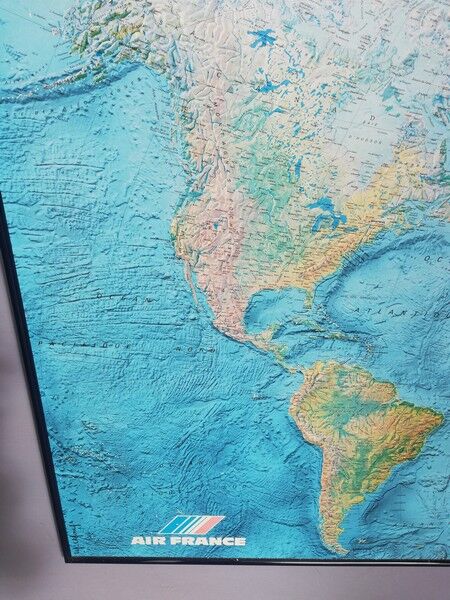 IGN Air France vintage planisphere world map 1980