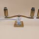 Art Deco lamp pair in brass and glass