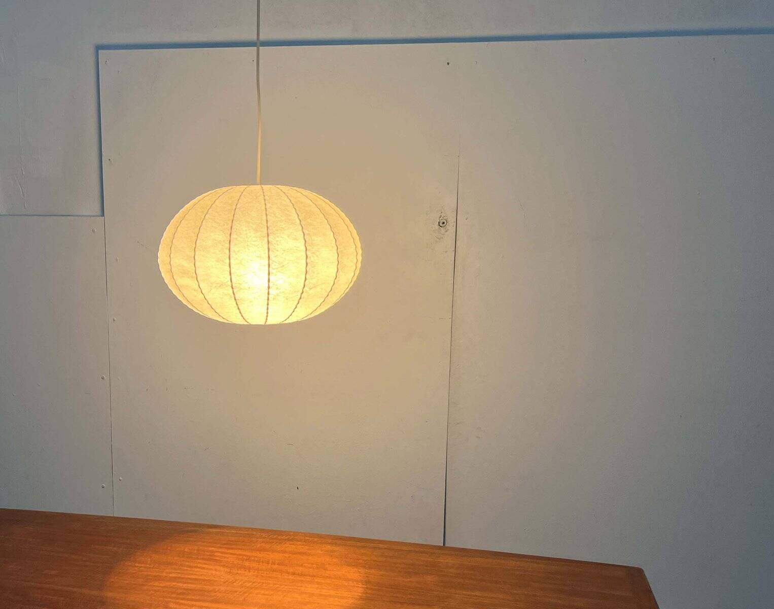 Modern mid-century Cocoon pendant lamp by Friedel Wauer for Goldkant Leuchten, Germany, 1960s.