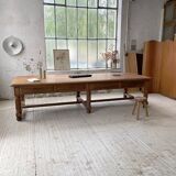 Solid walnut farmhouse castle table 1900 XXL