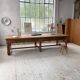 Solid walnut farmhouse castle table 1900 XXL