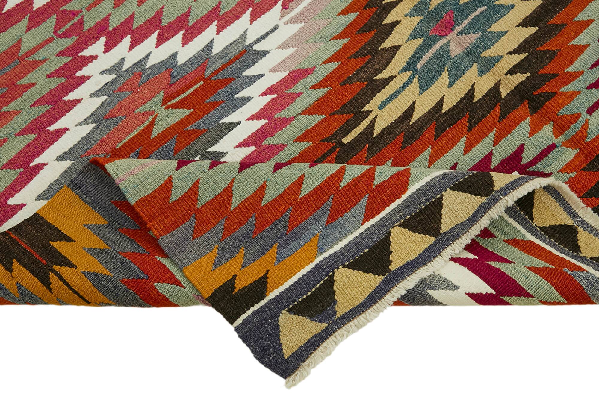 Turkish Handmade Vintage Anatolian Kilim 170 cm x 214 cm