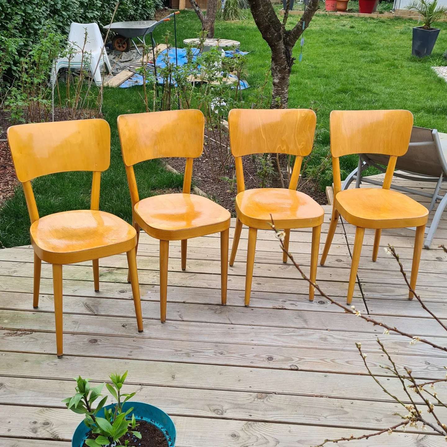 Ensemble de 4 chaises bistrot Baumann