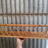 Vintage rattan wicker wall shelf