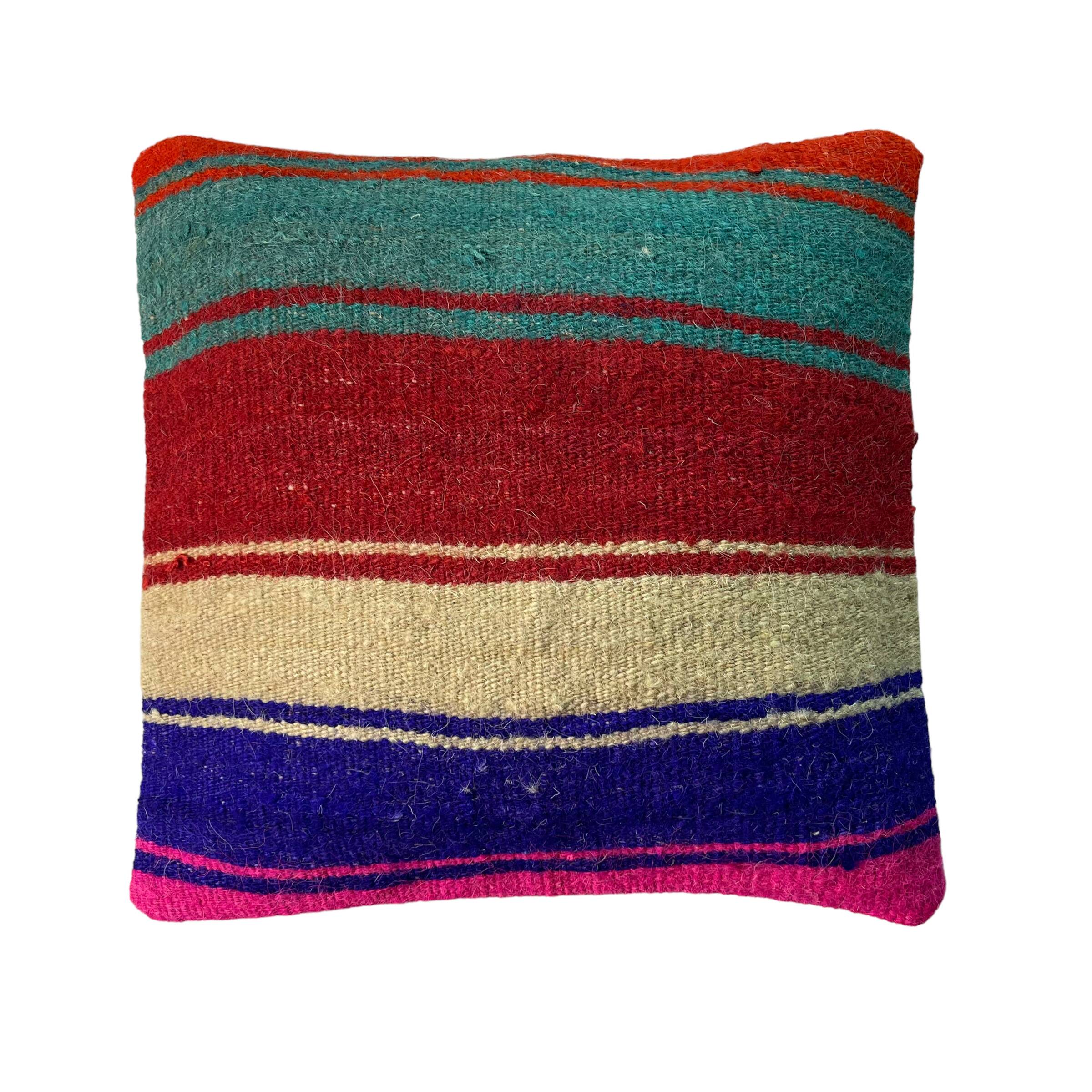 Vintage turkish kilim cushion cover , 40 x 40 cm