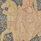 Noble Amazon Museum Tapestry, Hand-Printed Medieval Motif