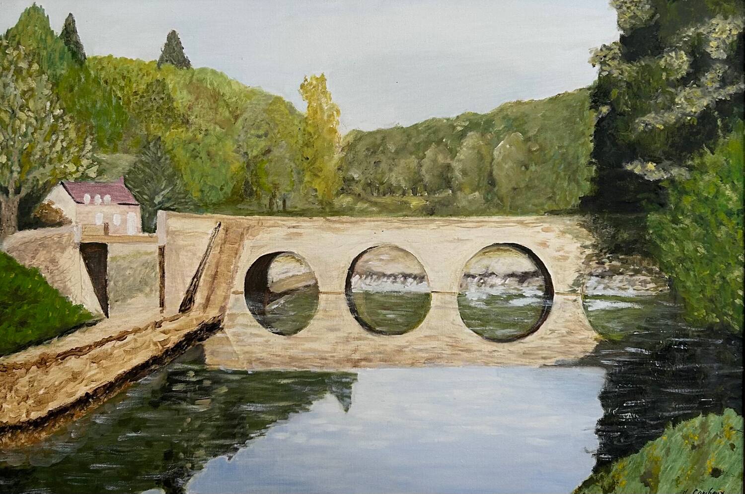 Painting the bridge over the river