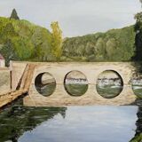 Painting the bridge over the river