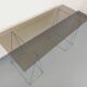 Vintage desk in smoked glass and chrome metal from the 1970s.