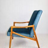 Czech Model Armchair attributed to Jiri Jiroutek in ocean blue, 1970s