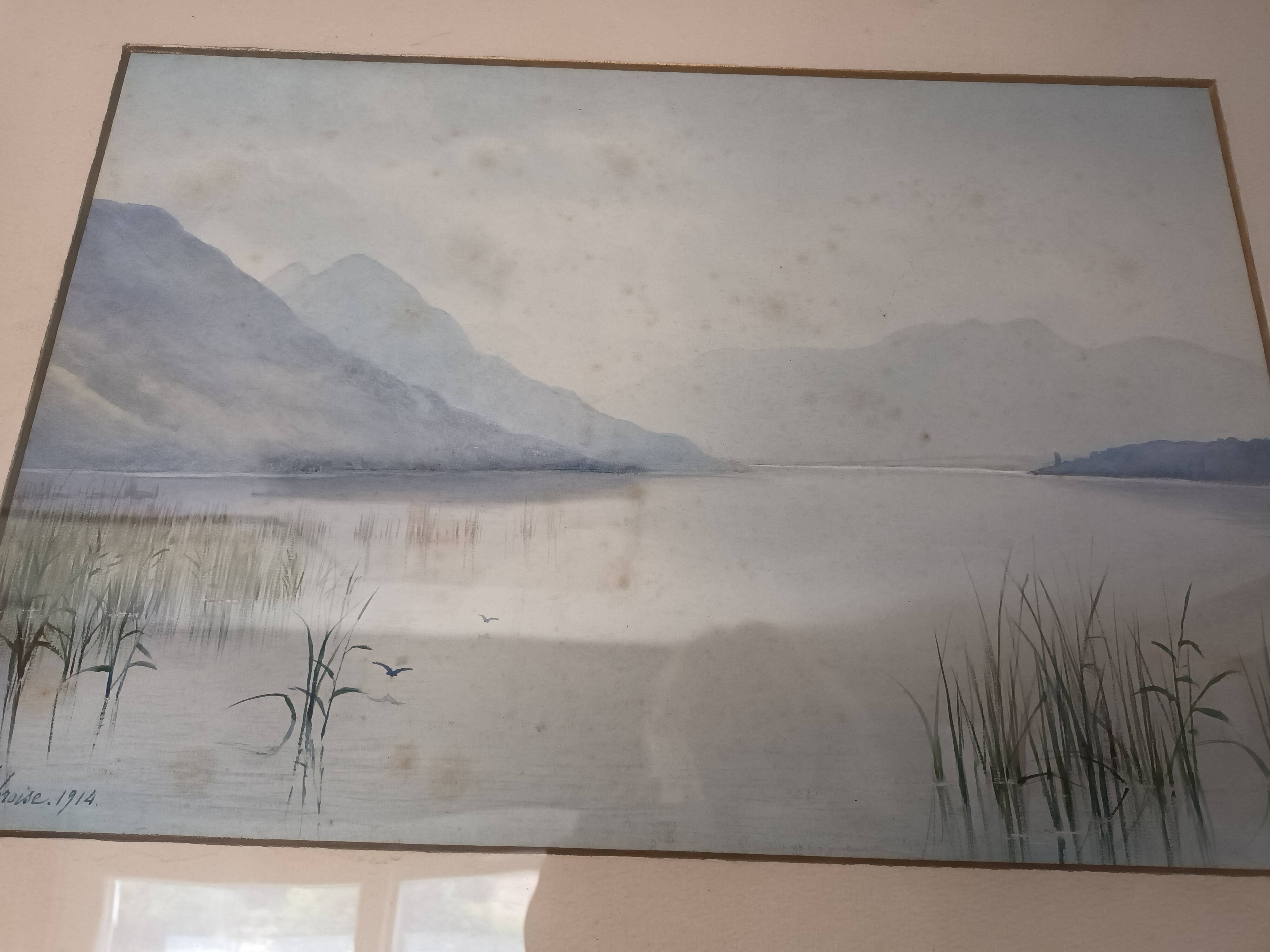 Pastel landscape signed ambroise 1914