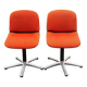Paire de chaises vintage modèle 231/5 en tissu orange et aluminium par Wilkhahn