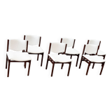 Set of six boucle dining chairs