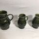 Lot 3 old pitcher SARREGUEMINES FRANCE ceramic green kitchen Vintage