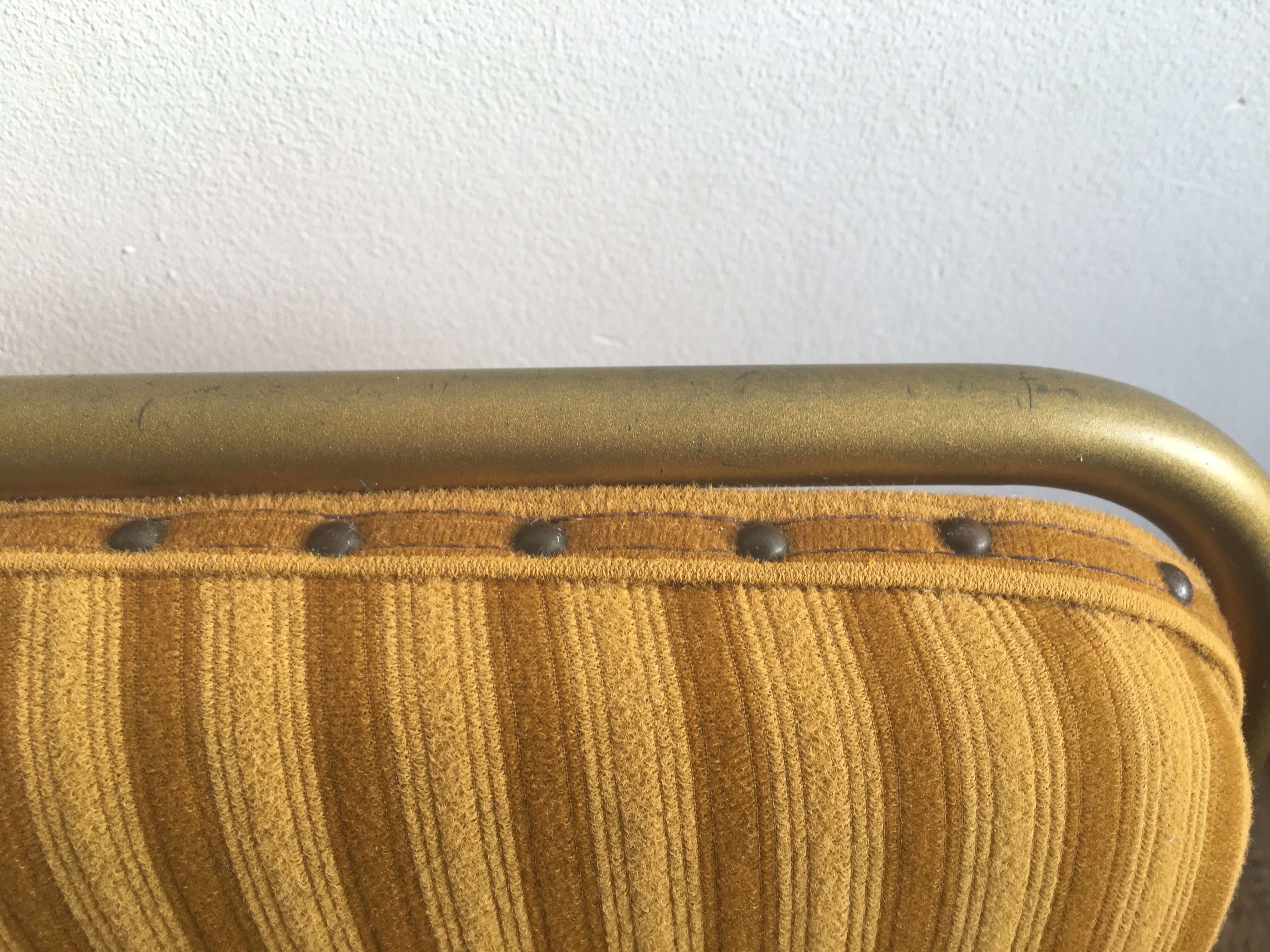 Paire de chaises Lafuma velours moutarde vintage 60/70’s