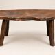 Rustic coffee table in solid wood – brutalist spirit