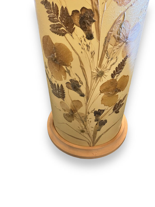 Lampe rouleau fleurs séchés années 1960