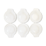 Set of 6 Pyrex glass bowls in the shape of a scallop shell