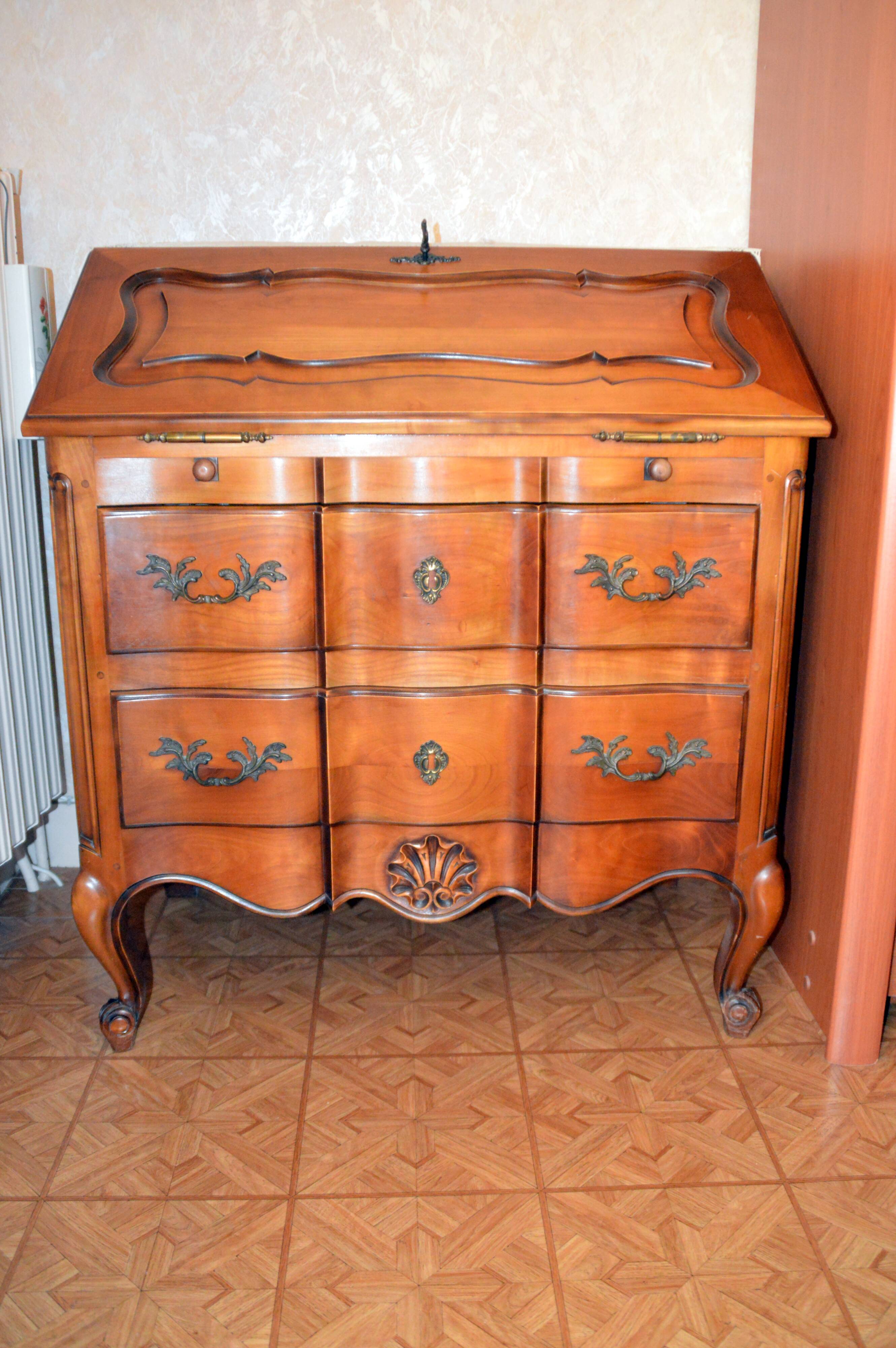 Louis XV style donkey back secretary