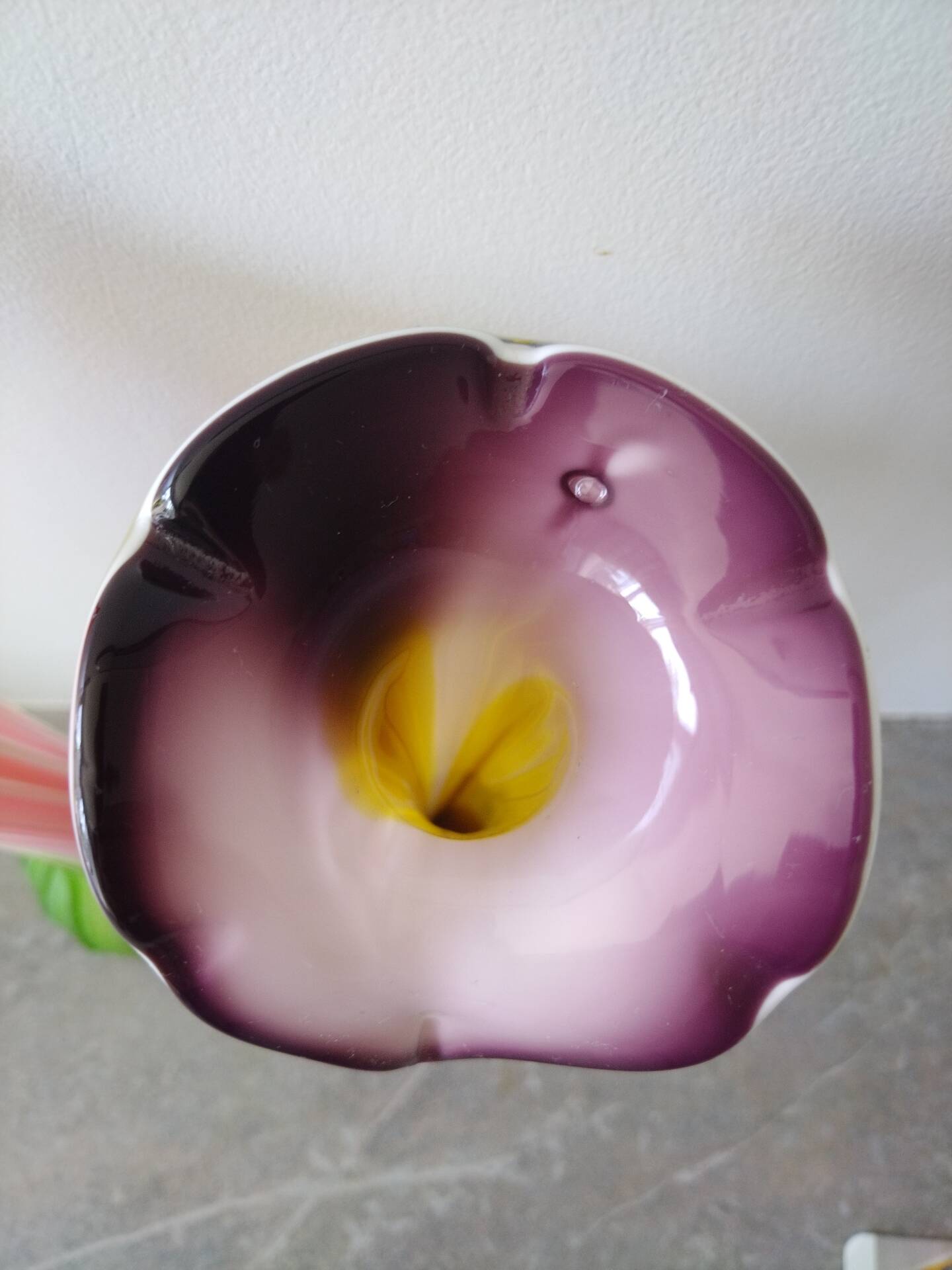 Duo of blown glass flower vases – Murano style (H30 cm)