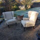 Pair of wing chairs