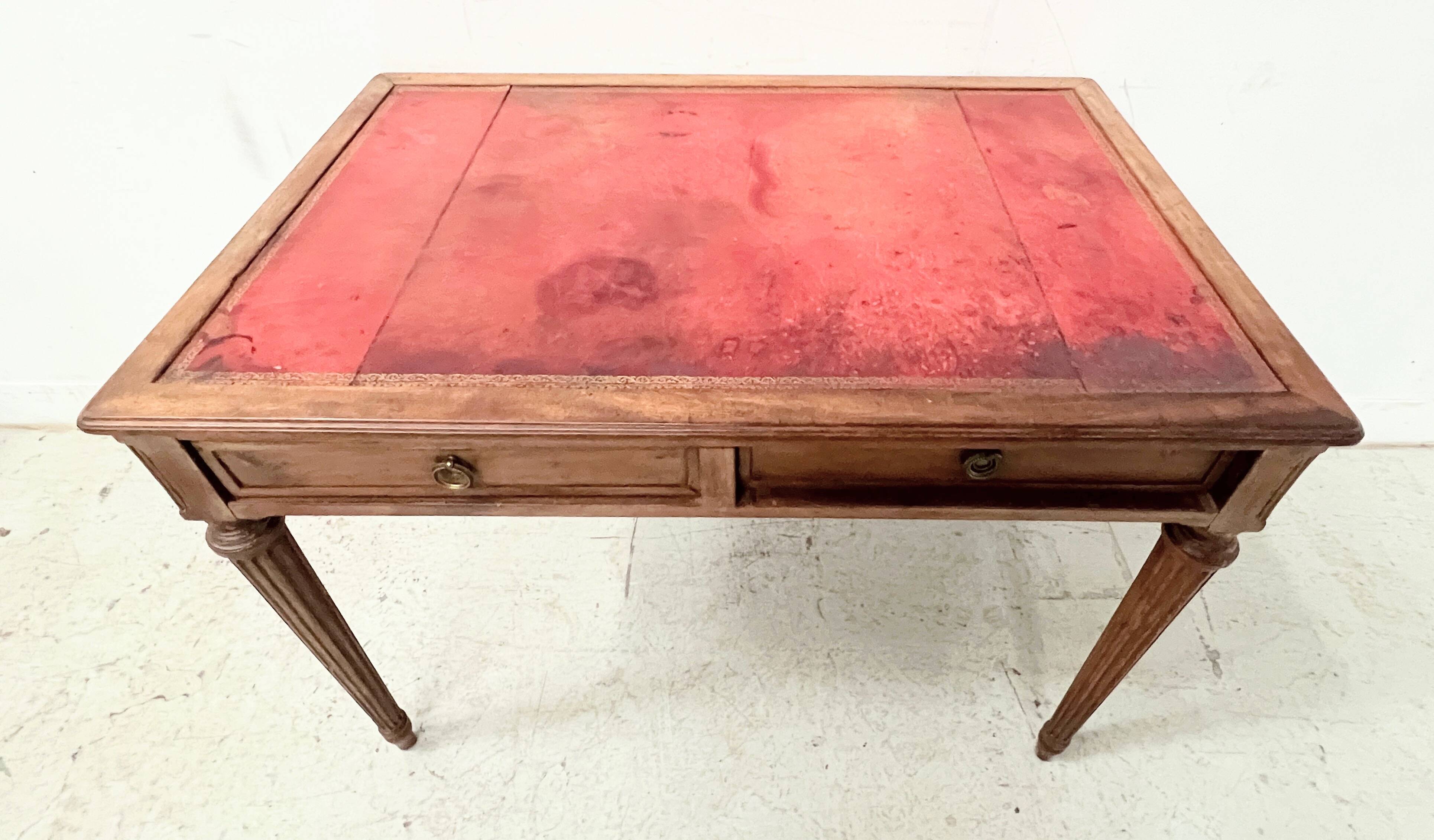 Louis XVI style desk in stained beech, 20th century.