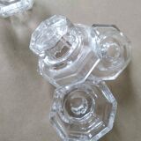 Set of 4 Art Deco style glass candle holders