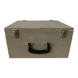 Suitcase, vintage upholstered box