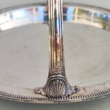 Silver plate and glass crudité serving dish