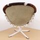Chaise circle en cuir de vachette de Lusch Erzeugnis 1960s