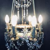 Lustre 6 lights in Crystal, Bronze, and Earthenware