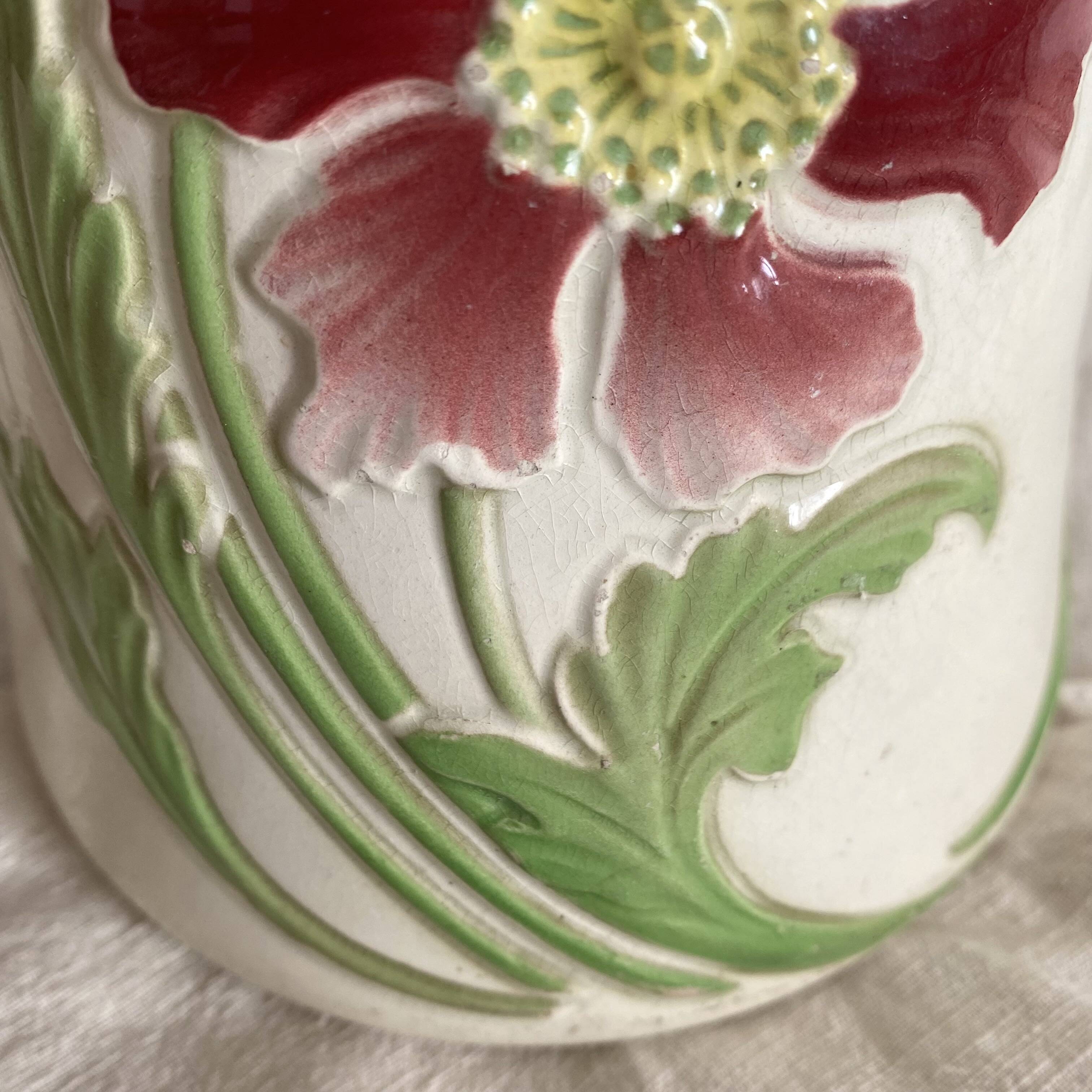 Antique pitcher in St Clément art nouveau slip