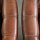 Characterful set of sheepskin club armchairs in English chesterfield style