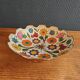 Vintage Enamelled Brass Fruit Bowl – Floral Centrepiece with Edge Fe