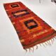 Tapis marocain fait main 100 % laine, rouge et orange, 4 x 11, 128 x 346 cm