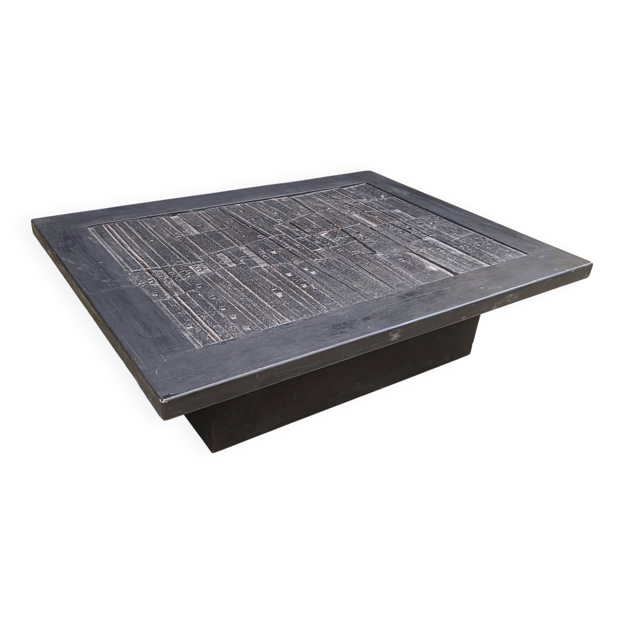 Brutalist stone coffee table, Made In belgium, 1960s