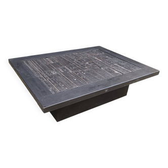Brutalist stone coffee table, Made In belgium, 1960s