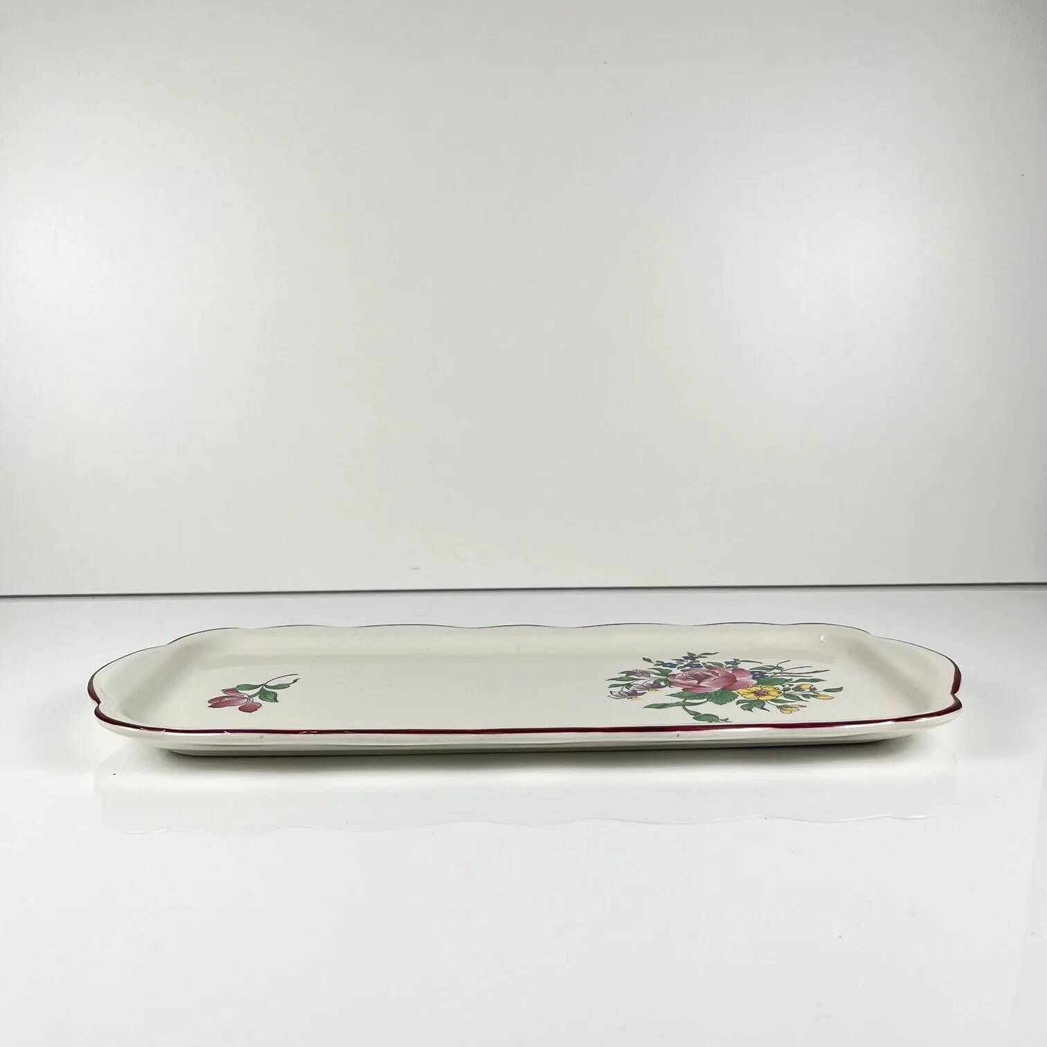 Cake dish KG Lunéville, model "Réverbère", rose pattern