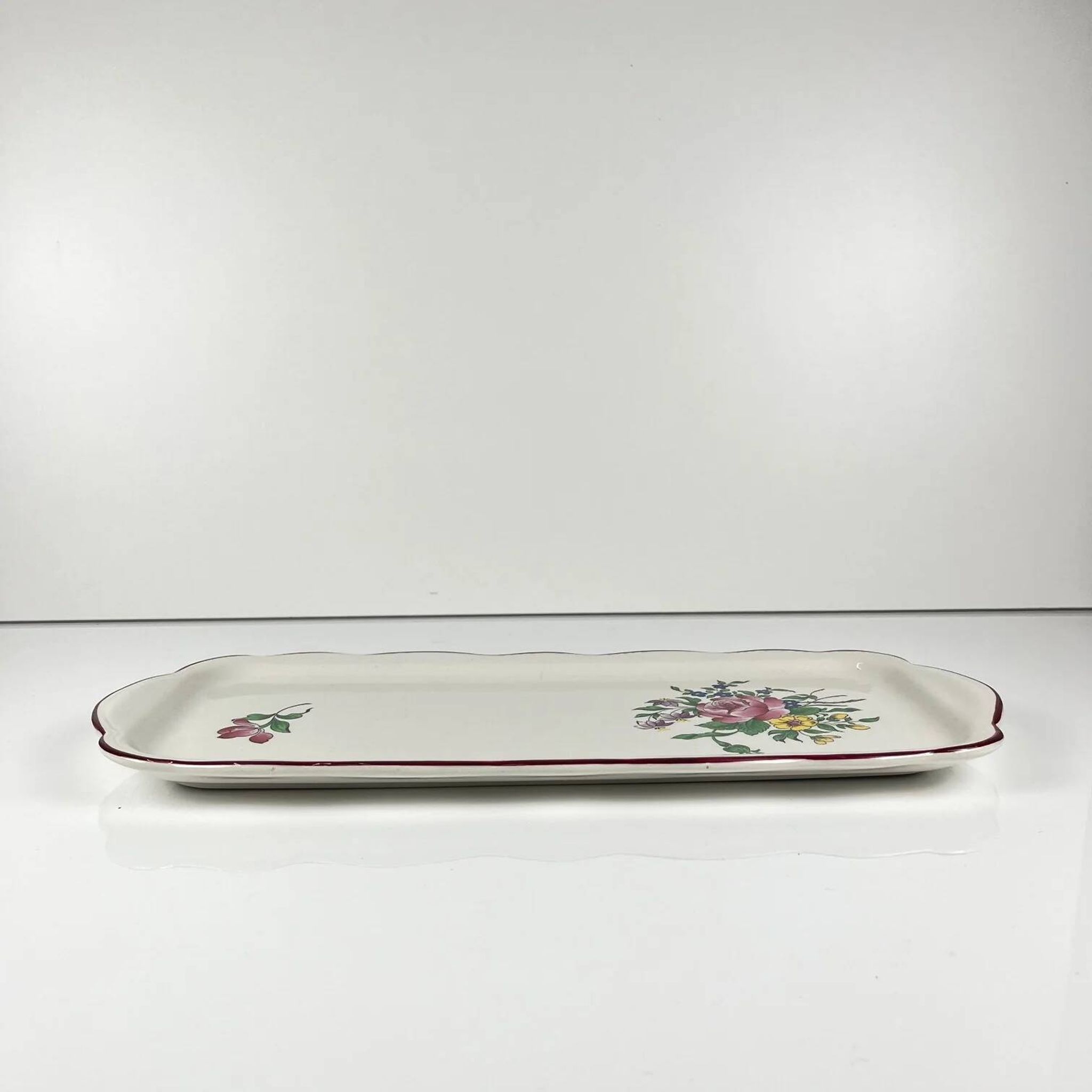 Cake dish KG Lunéville, model "Réverbère", rose pattern