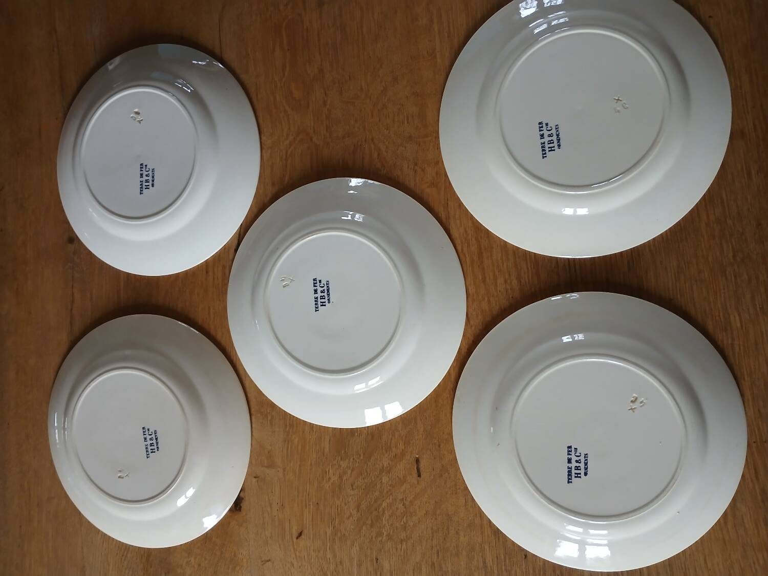5 assiettes plates Terre de fer HB & Cie