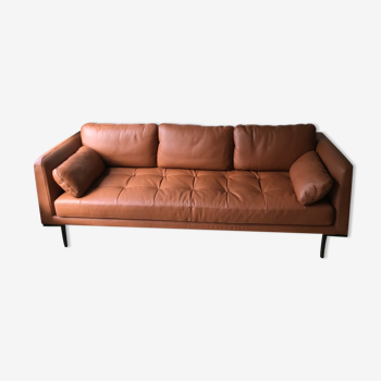 Made sofa in brown leather Denver, 3 seats