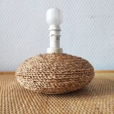 Vintage French lamp from the 70s-80s in ceramic and cord.
